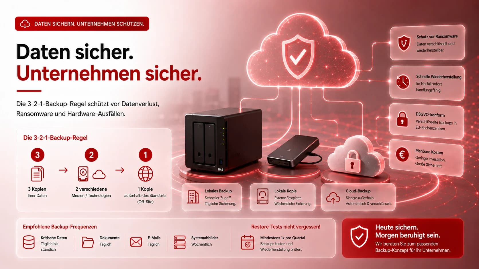 Datensicherung für Unternehmen: Die 3-2-1-Regel erklärt