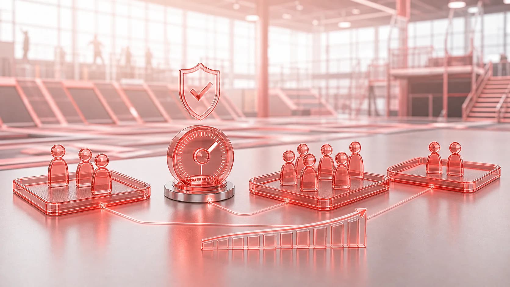 Kapazitätsmanagement in der Trampolinhalle: Jump-Slots sicher und ausgelastet steuern