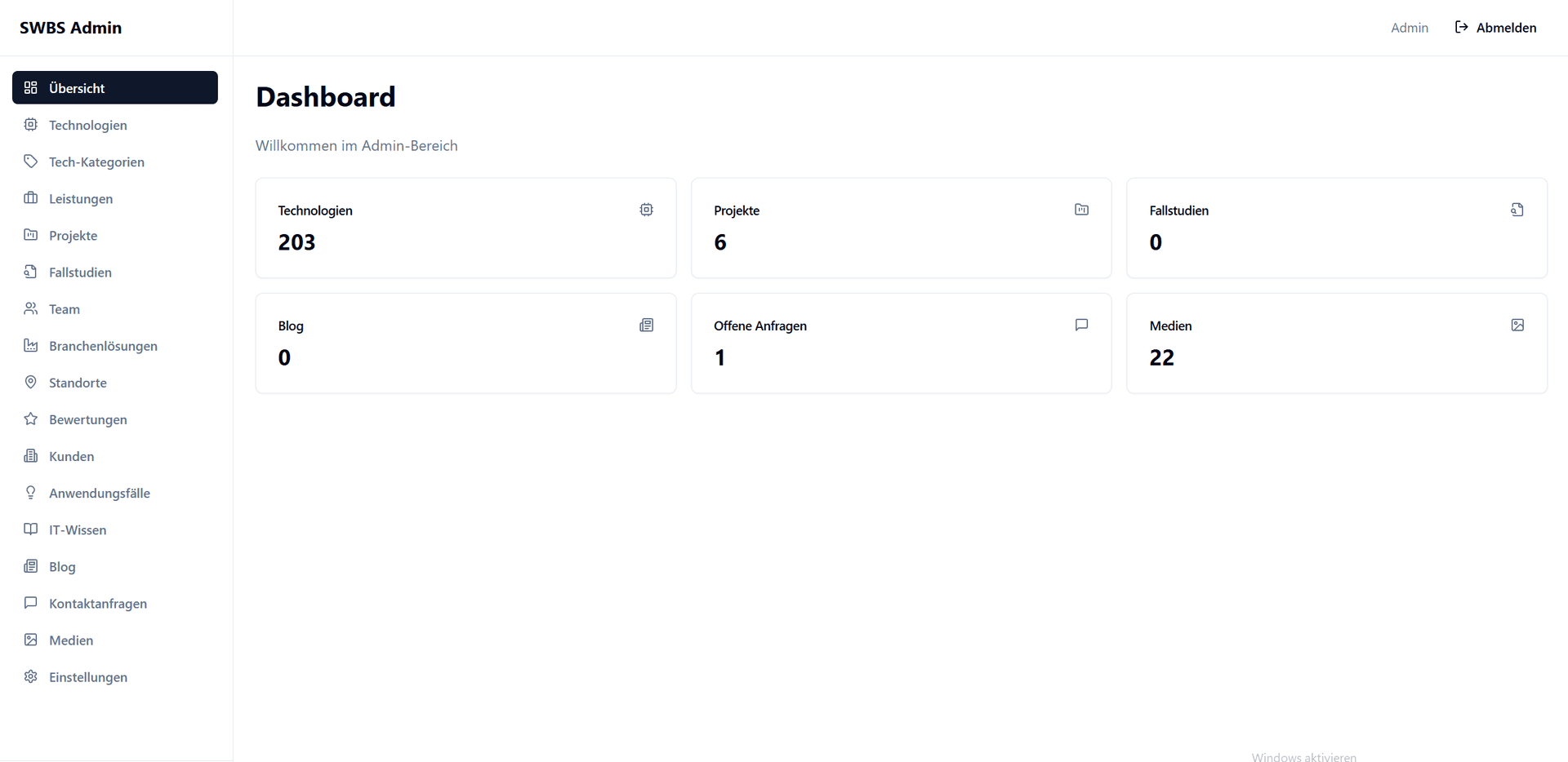 SWBS Admin-Dashboard
