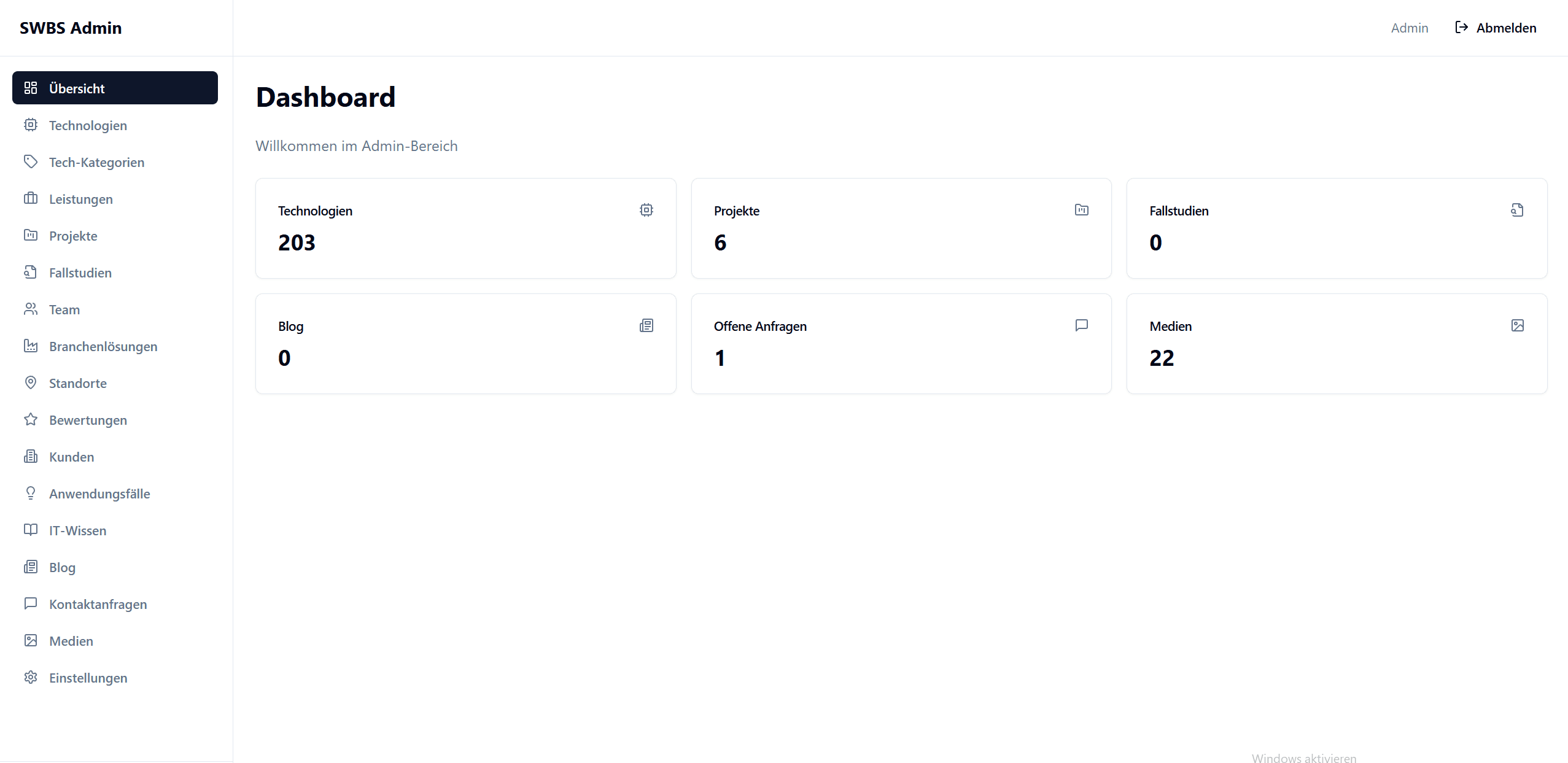 SWBS Admin-Dashboard