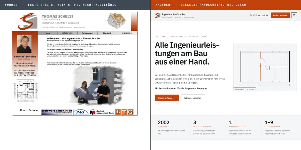 Ingenieurbüro Thomas Schulze – Website-Relaunch
