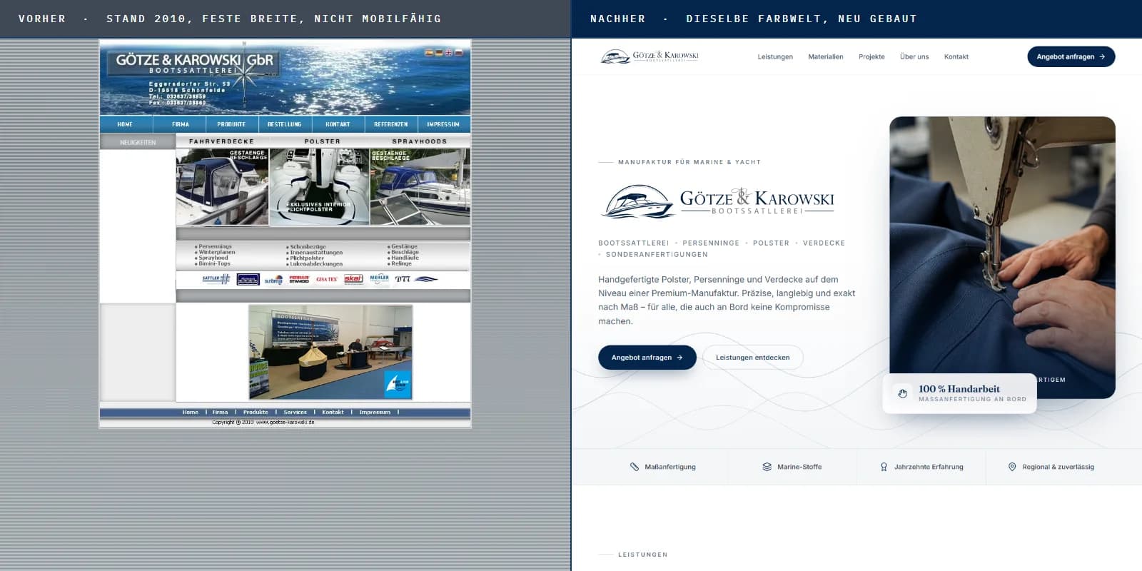 Götze & Karowski – Website mit Angebotsstrecke