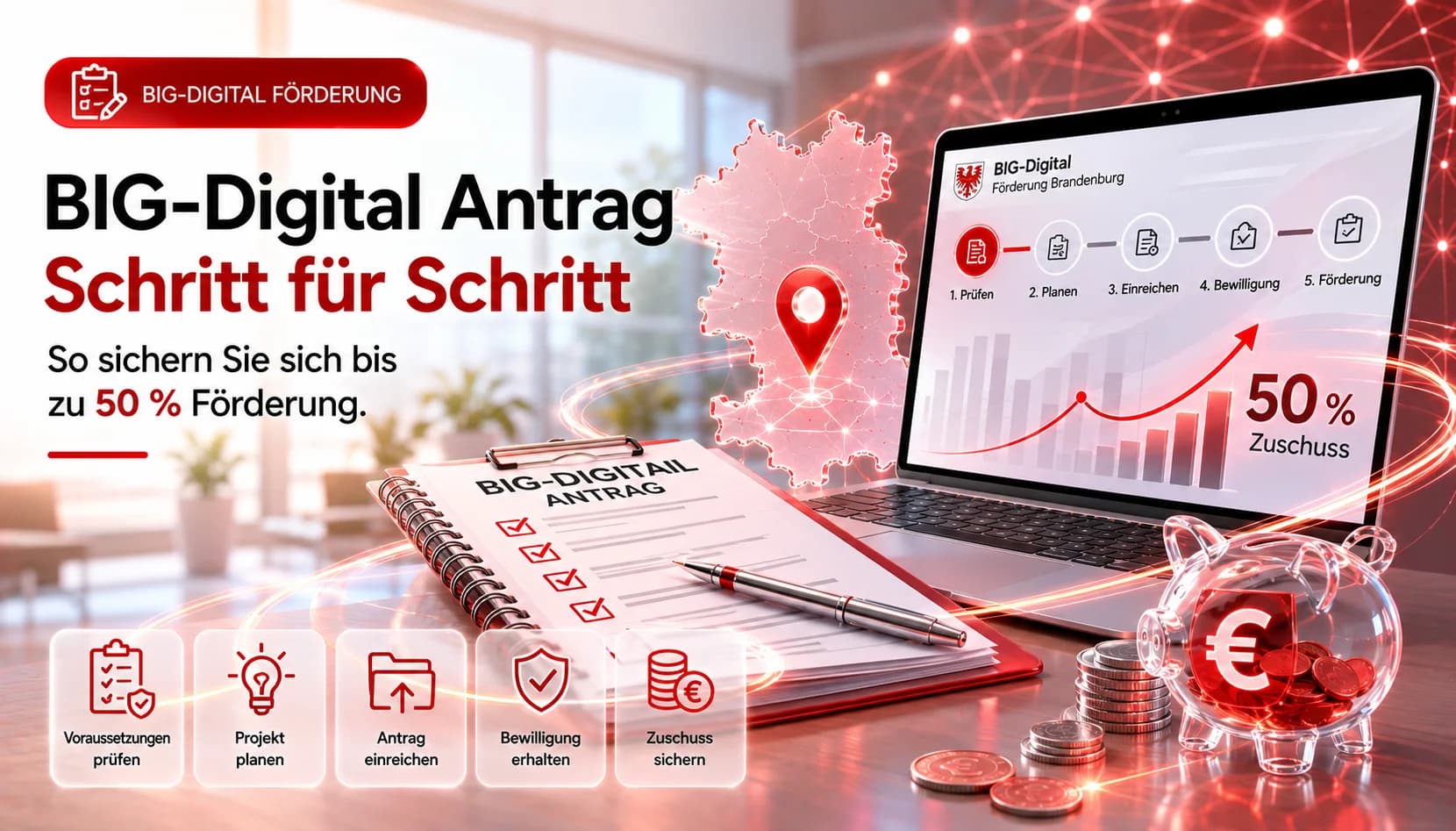BIG-Digital Antrag stellen: Schritt für Schritt zur Digitalisierungsförderung in Brandenburg