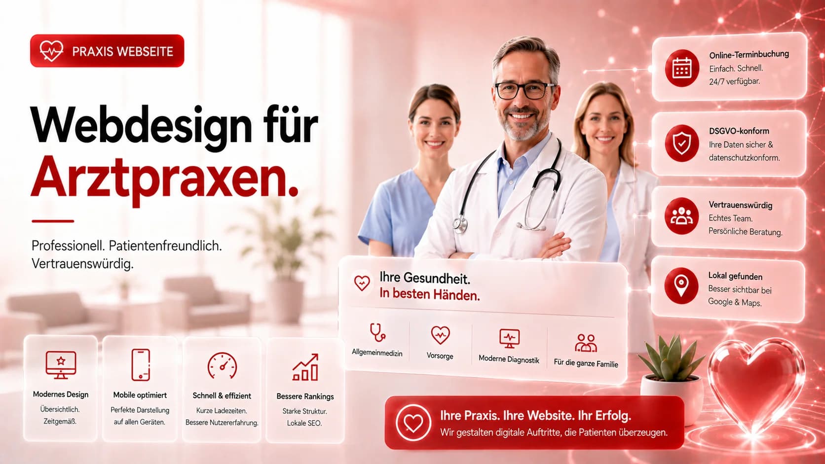 Webdesign Arztpraxis: So gestalten Sie Ihre Praxis-Website professionell & patientenfreundlich