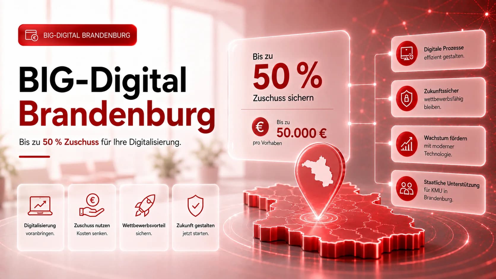 BIG-Digital Brandenburg Förderung: So erhalten KMU bis zu 50 % Zuschuss für ihre Digitalisierung