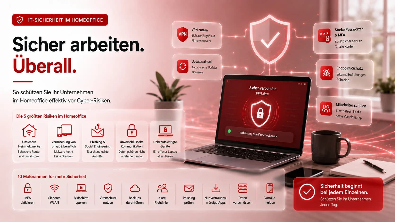 Sicheres Homeoffice: IT-Risiken und wie man sie vermeidet