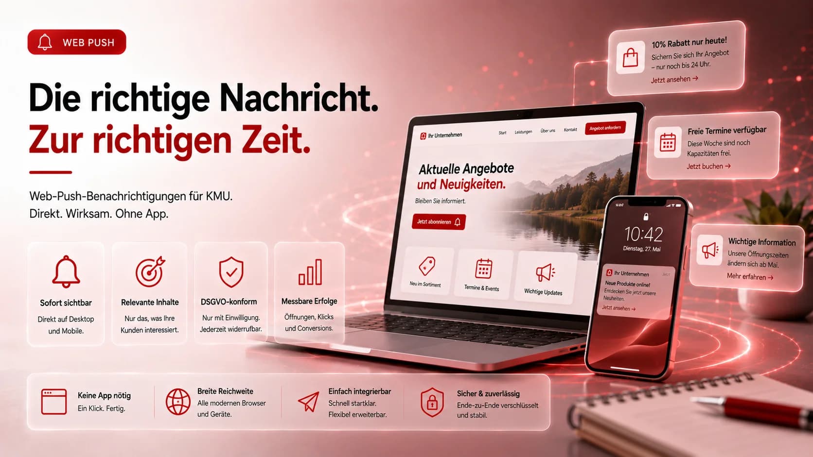 Push-Benachrichtigungen für Unternehmen im Web: So nutzen KMU sie sinnvoll