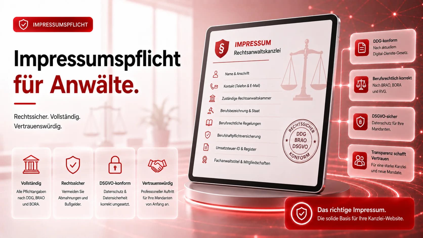 Impressumspflicht für Anwälte: Was Ihre Kanzleiwebsite wirklich braucht