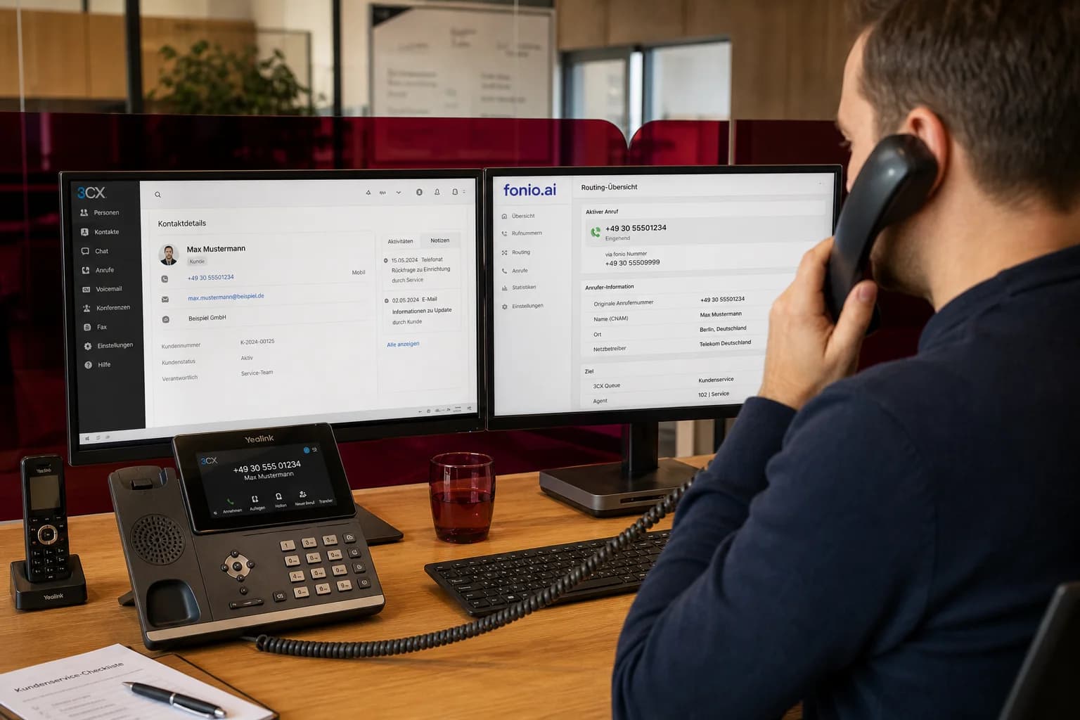Ursprüngliche Anrufernummer von Fonio an 3CX und CRM übergeben