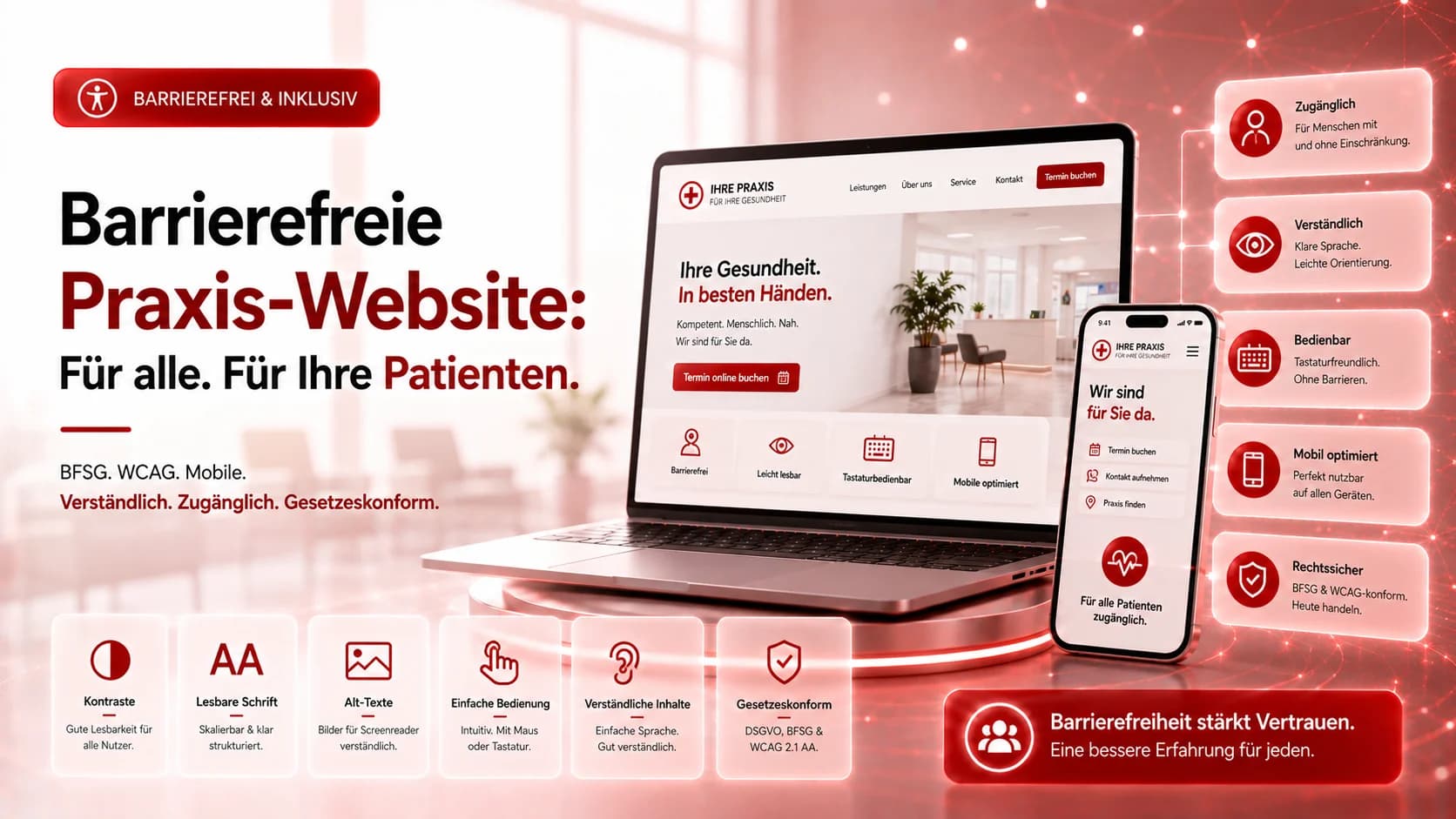 Barrierefreie Website für Arztpraxen: BFSG, WCAG & Mobile – Alles, was Sie wissen müssen