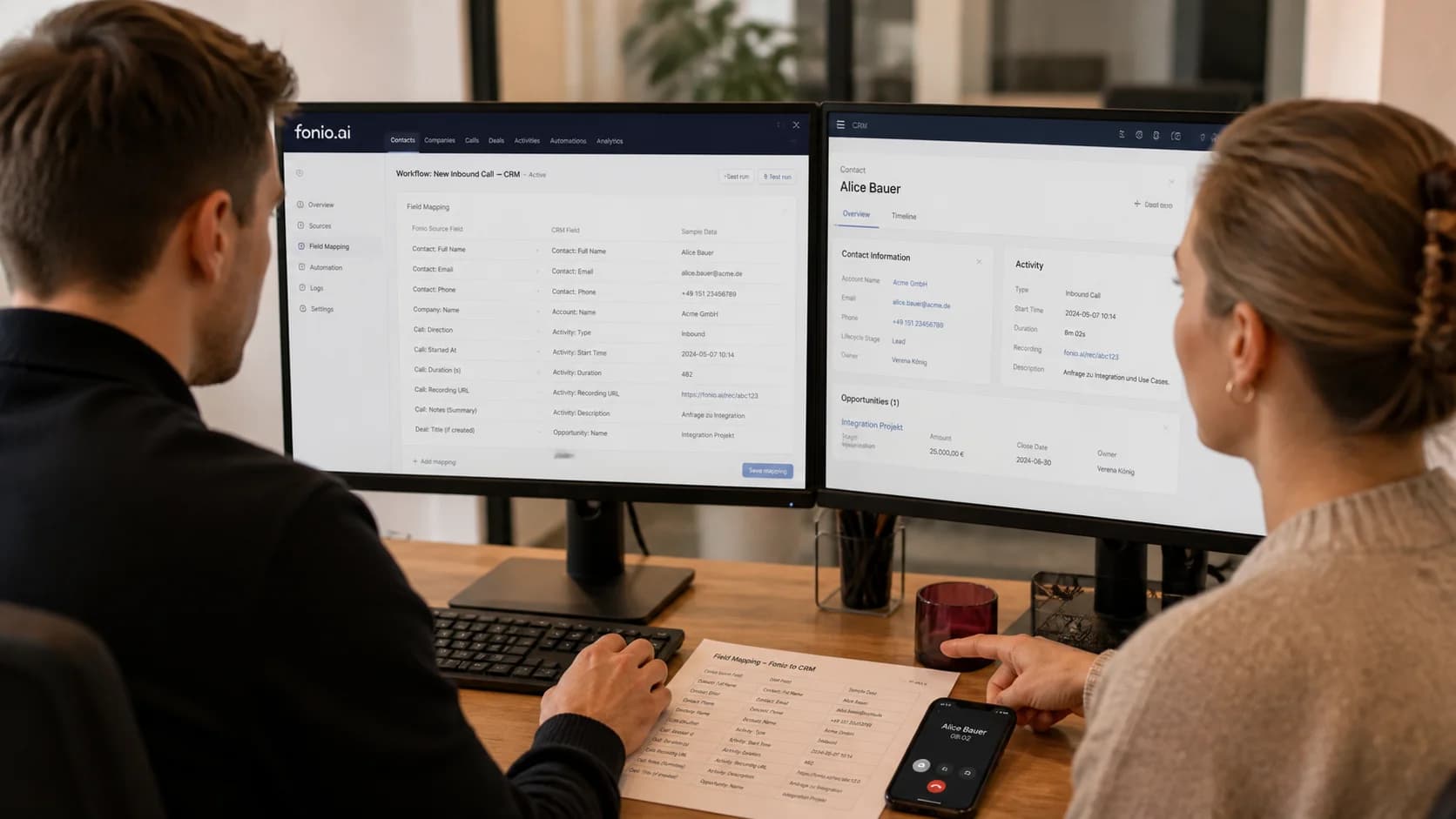 Fonio HubSpot Integration: Datenmodell und n8n-Workflow richtig aufbauen