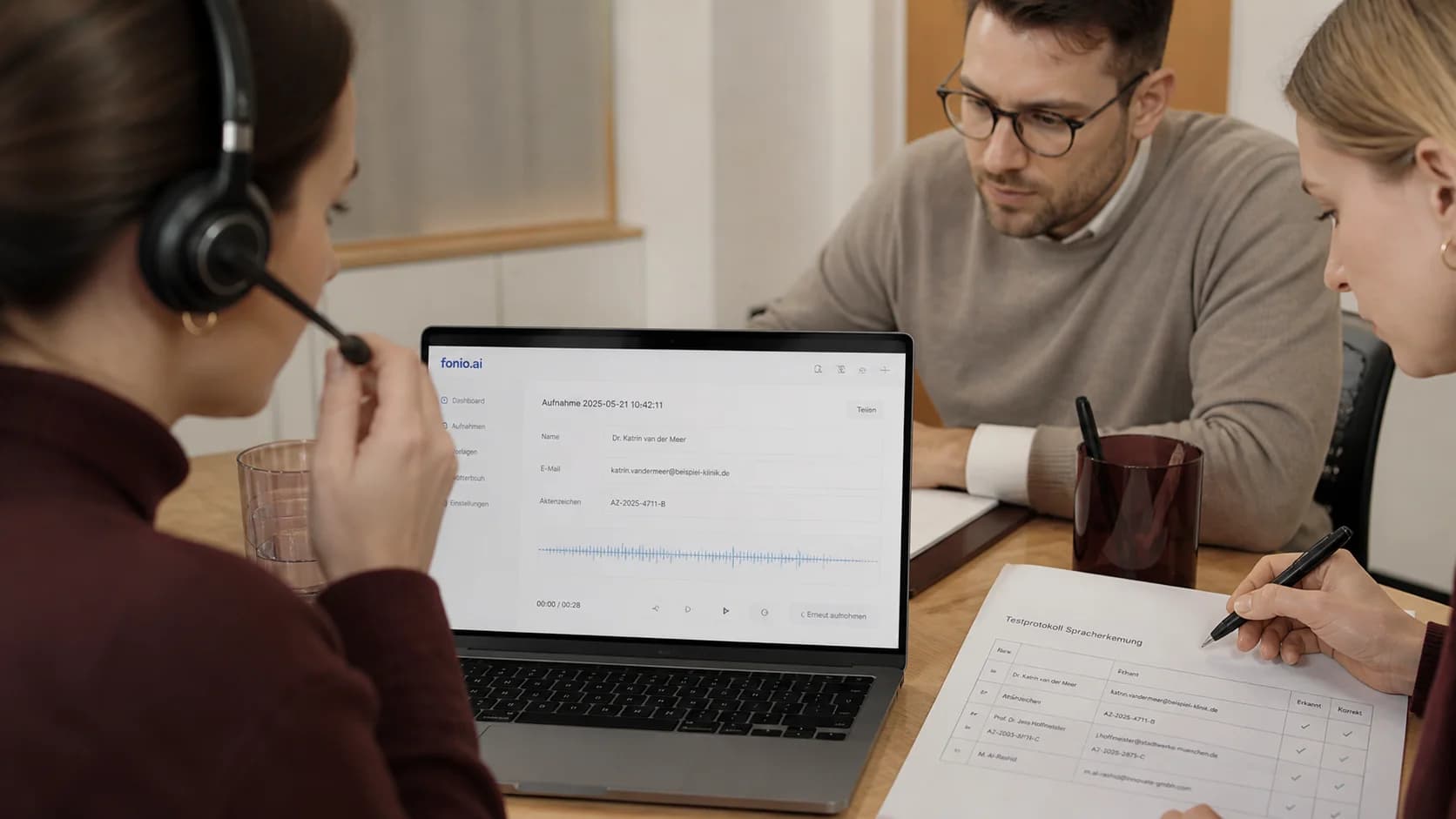 Fonio Spracherkennung testen: Namen, E-Mail-Adressen und Vorgangsnummern realistisch prüfen