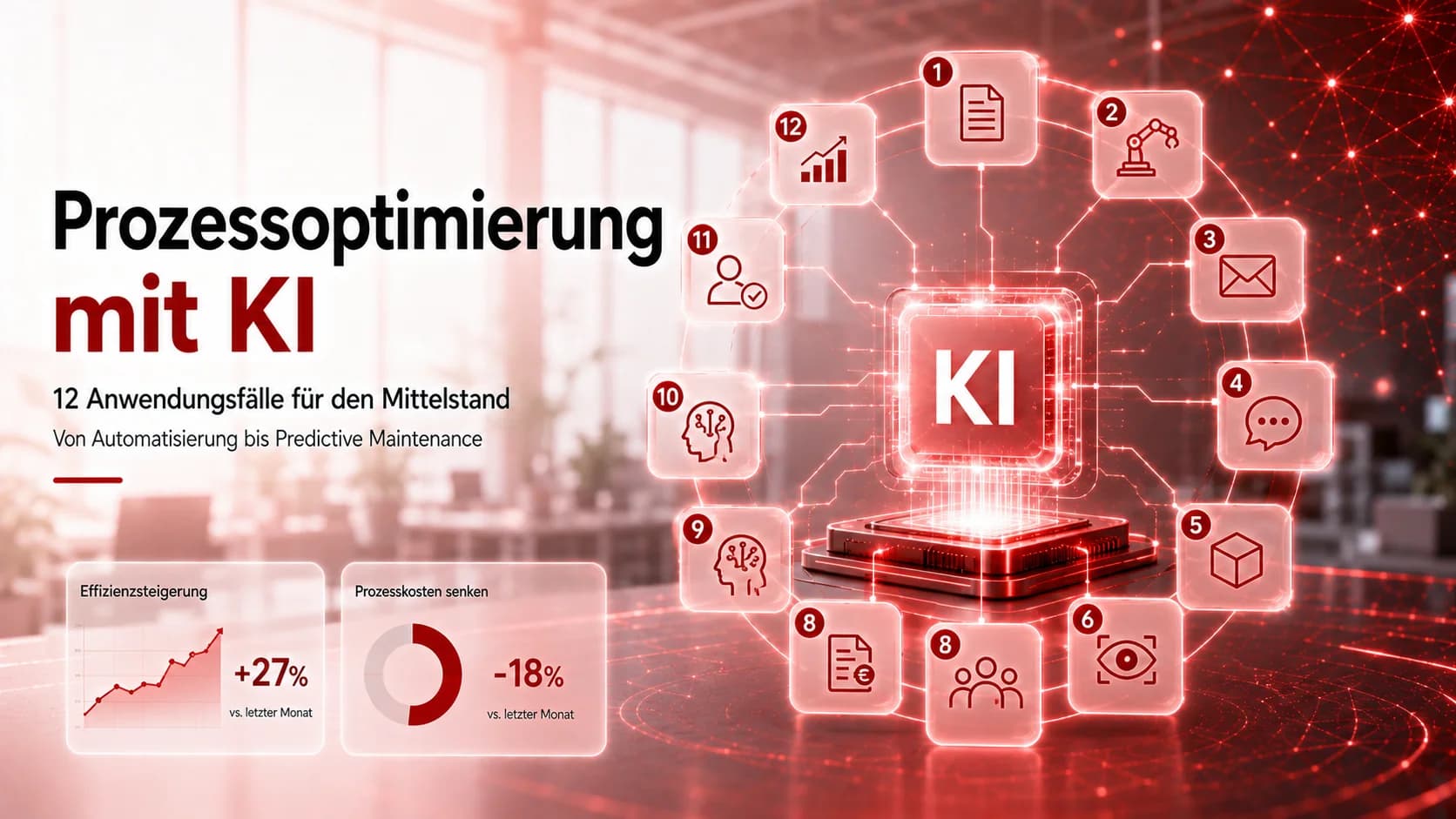 Prozessoptimierung mit KI: 12 konkrete Anwendungsfälle für den Mittelstand