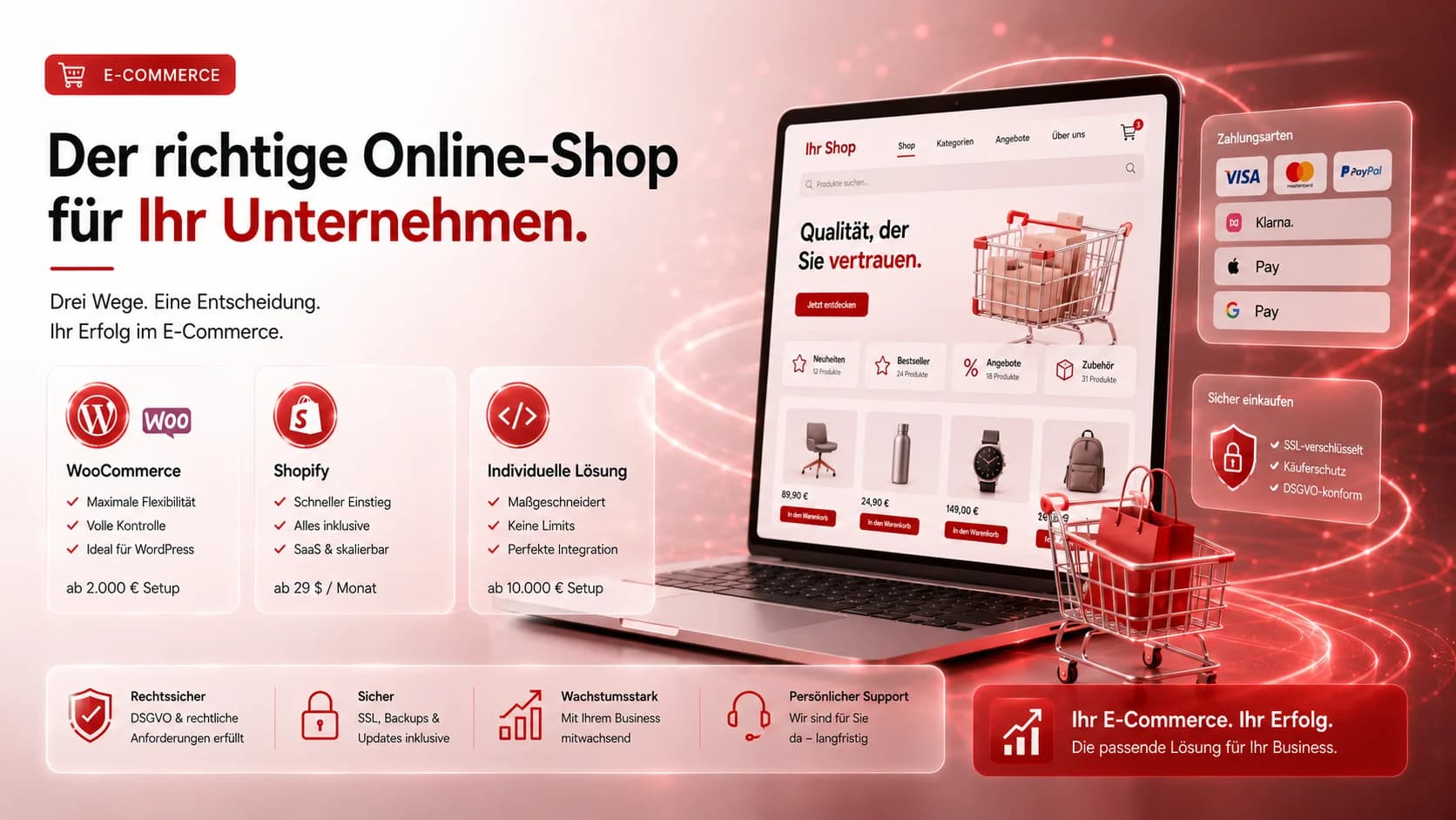 Online-Shop erstellen: WooCommerce, Shopify oder individuelle Lösung?