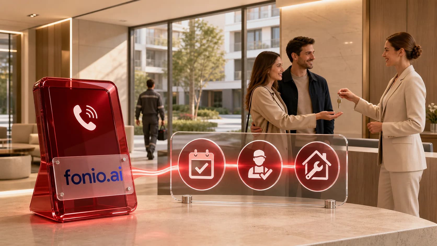 Fonio für Immobilienunternehmen: Telefon-KI für Interessenten, Mieter und Schäden