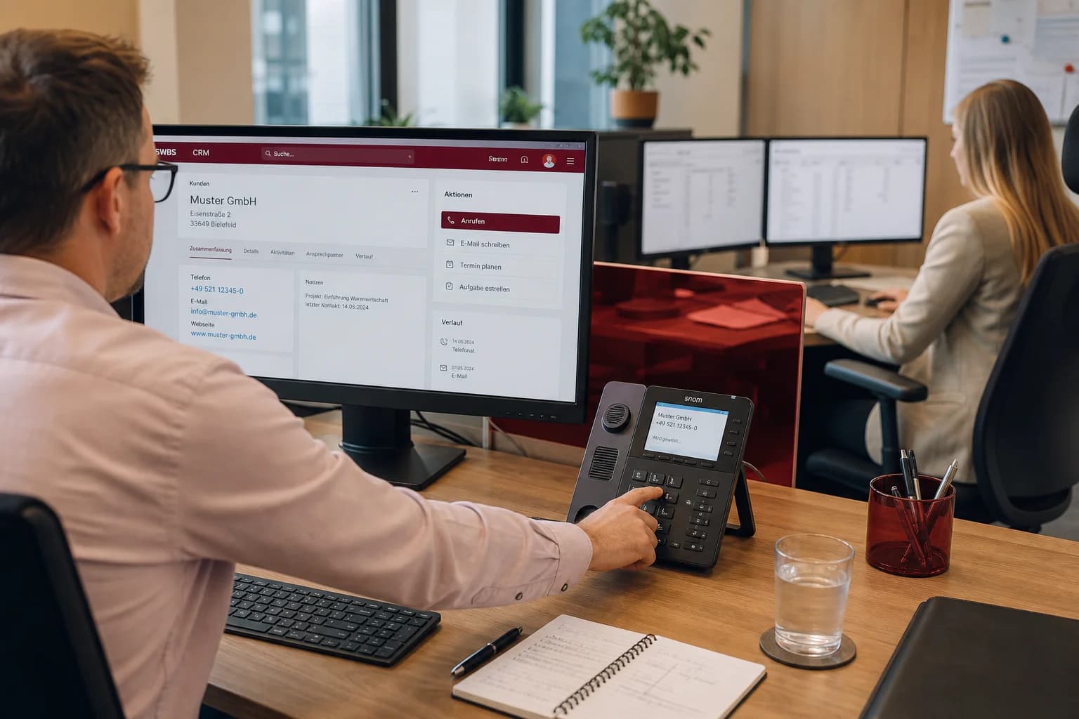 Click-to-Call aus CRM und Unternehmenssoftware: Sicher telefonieren ohne Nummernsuche