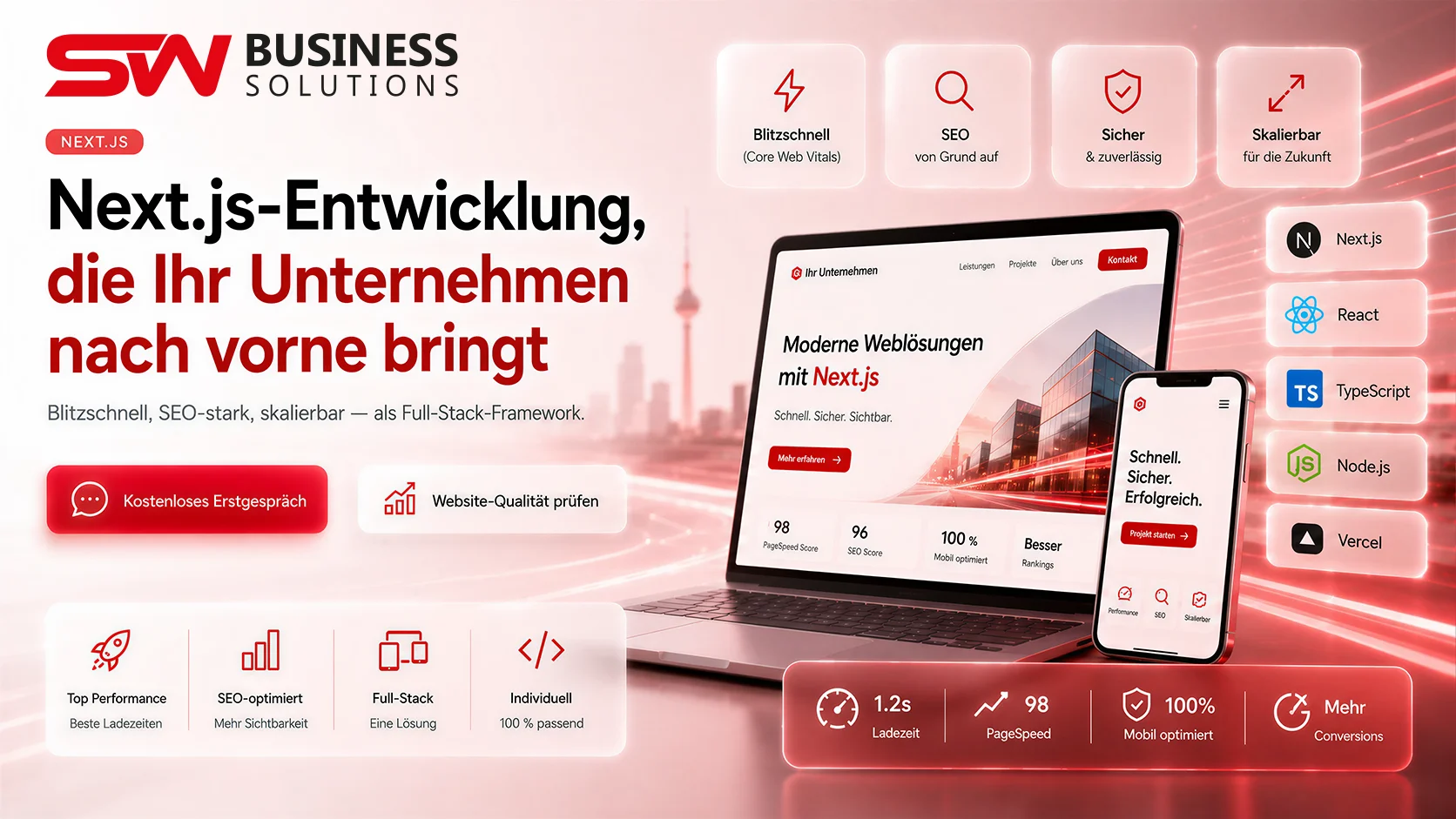 Next.js-Entwicklung, die Ihr Unternehmen nach vorne bringt
